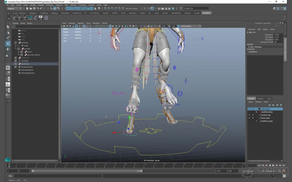 【中文字幕】Maya外星生物角色绑定教程 Creature Rigging for Production - Perry Leijten