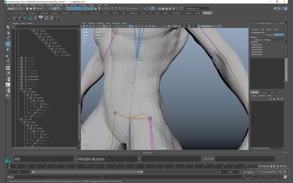 【中文字幕】Maya外星生物角色绑定教程 Creature Rigging for Production - Perry Leijten