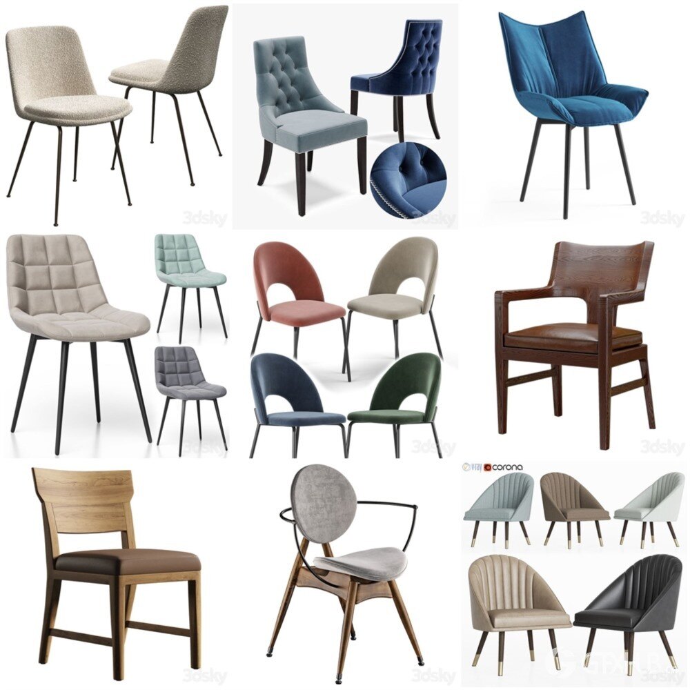 3DSky Pro 椅子沙发灯具数码家电3D模型合辑2024年12月第1季 | 400套 | 20GB