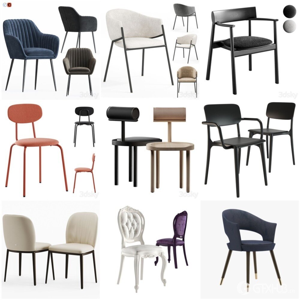 3DSky Pro 椅子沙发灯具数码家电3D模型合辑2024年12月第1季 | 400套 | 20GB