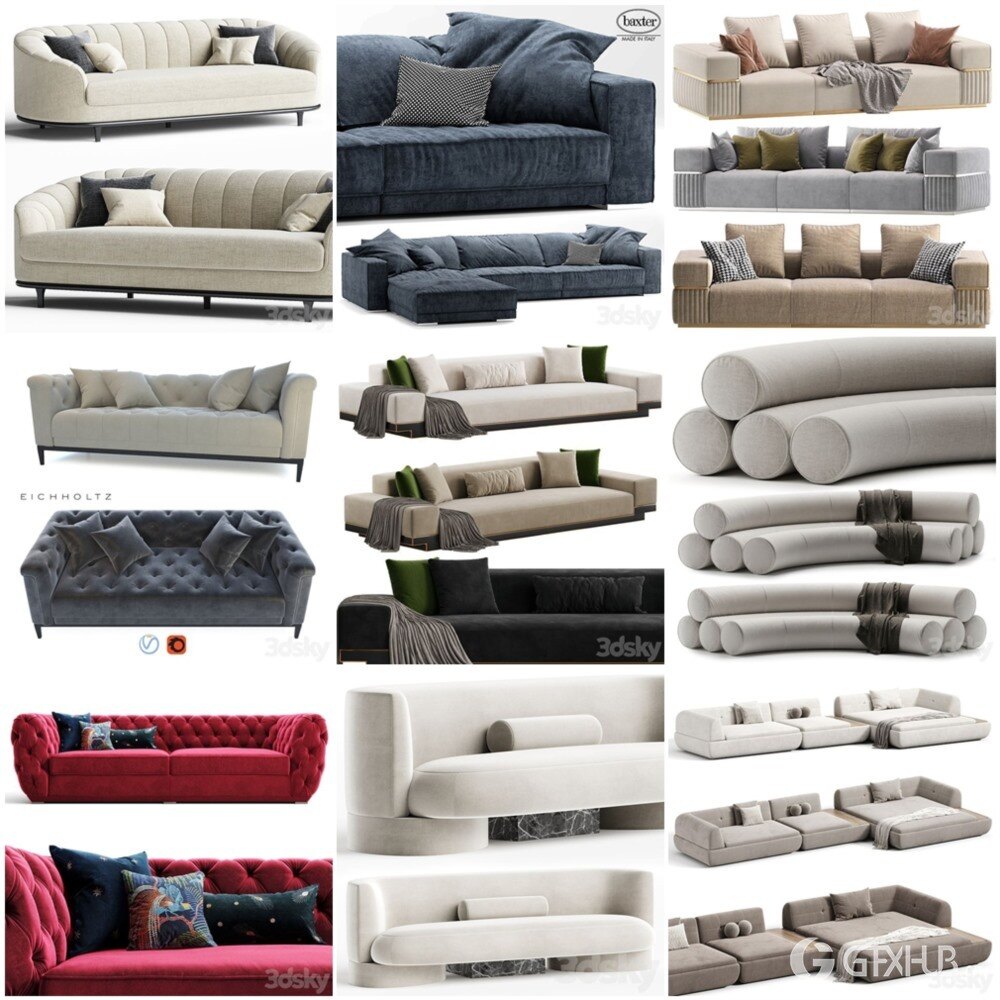 3DSky Pro 椅子沙发灯具数码家电3D模型合辑2024年12月第1季 | 400套 | 20GB