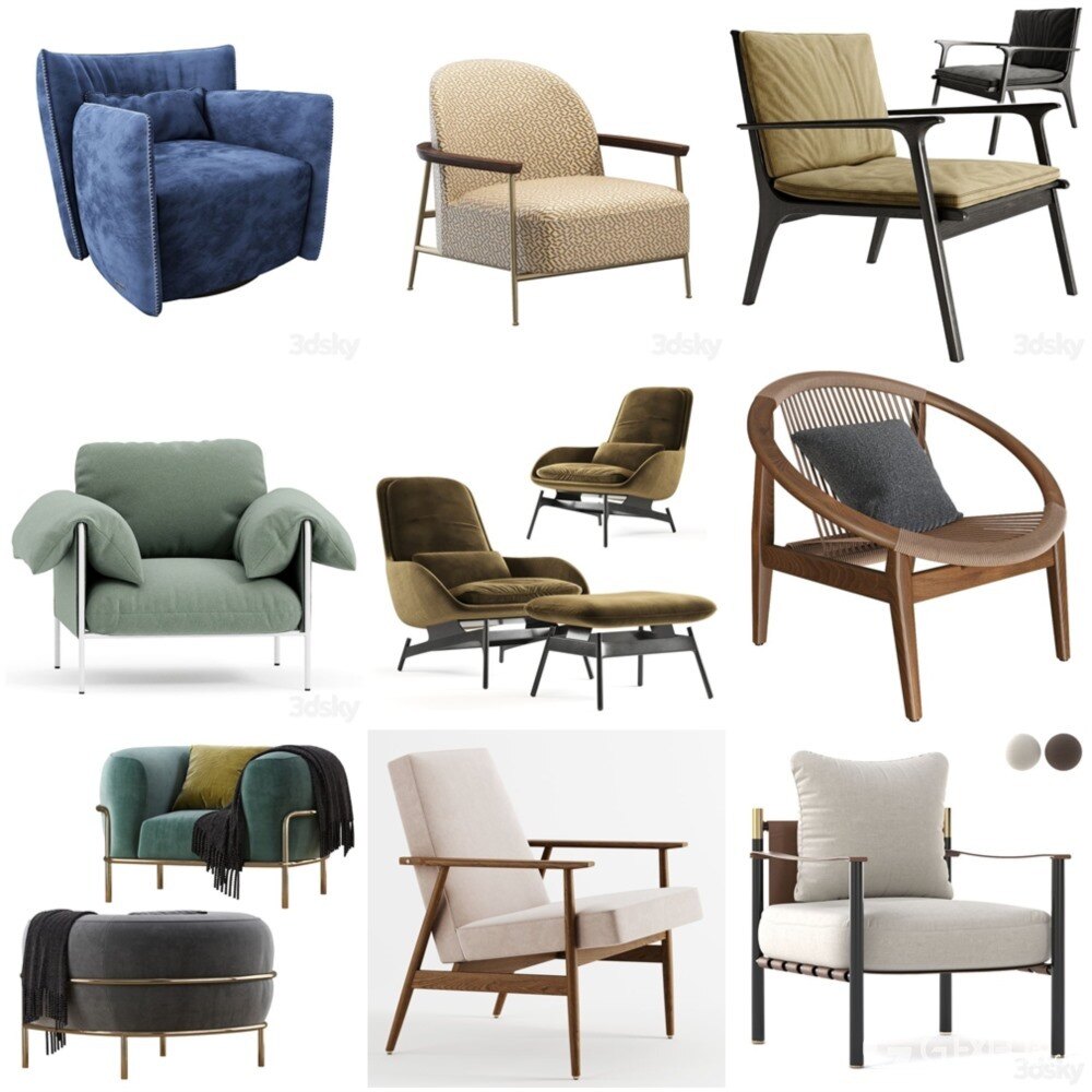 3DSky Pro 椅子沙发灯具数码家电3D模型合辑2024年12月第1季 | 400套 | 20GB