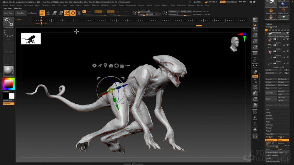 【中文字幕】zbrush 2024三维模型雕刻建模入门基础教程 Introduction to Zbrush 2024