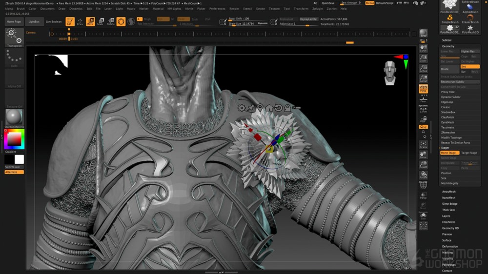 【中文字幕】zbrush 2024三维模型雕刻建模入门基础教程 Introduction to Zbrush 2024