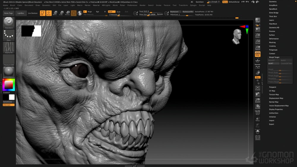 【中文字幕】zbrush 2024三维模型雕刻建模入门基础教程 Introduction to Zbrush 2024