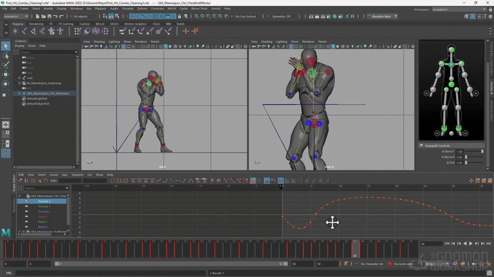 Maya游戏制作3连击动画教程 Animating a 3-Hit Combo for Games in Maya
