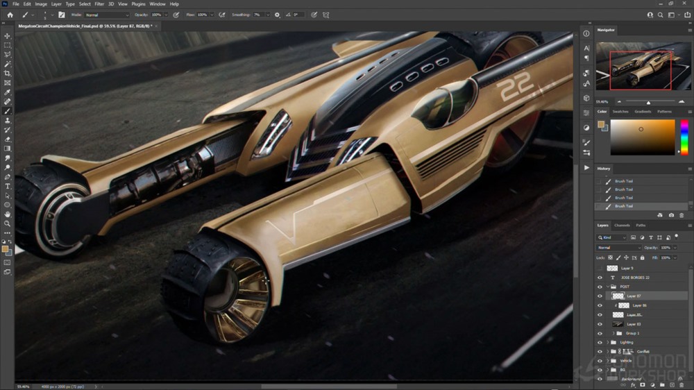 【中文字幕】PS独特概念车辆设计教程 Designing Unique Vehicle Concepts for Production