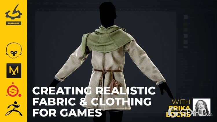【中文字幕】 ZBrush为游戏制作逼真的面料和服装 Creating Realistic Fabric & Clothing for Games