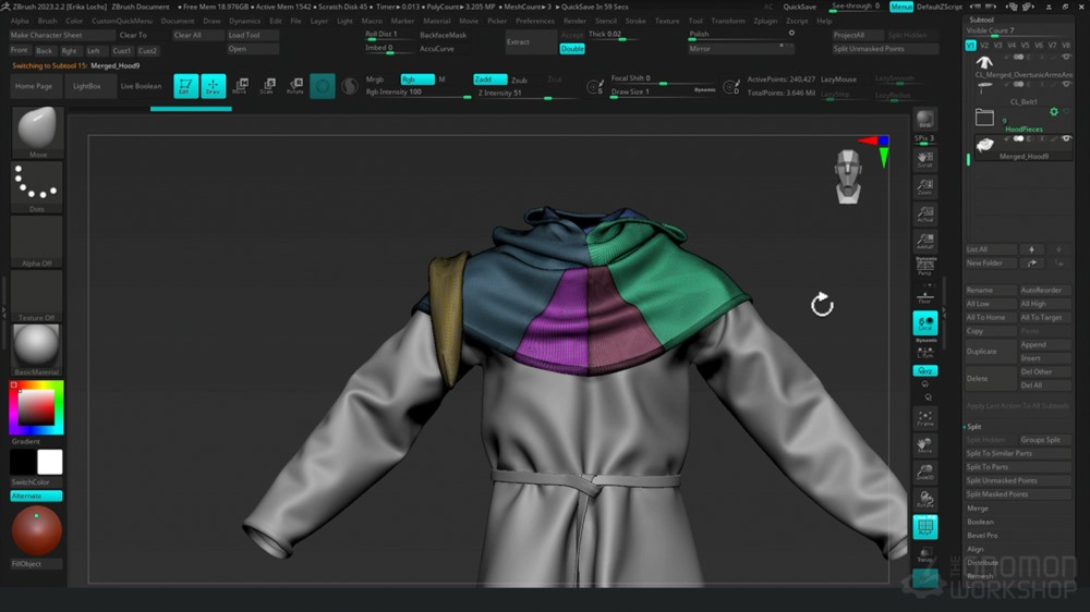 【中文字幕】 ZBrush为游戏制作逼真的面料和服装 Creating Realistic Fabric & Clothing for Games