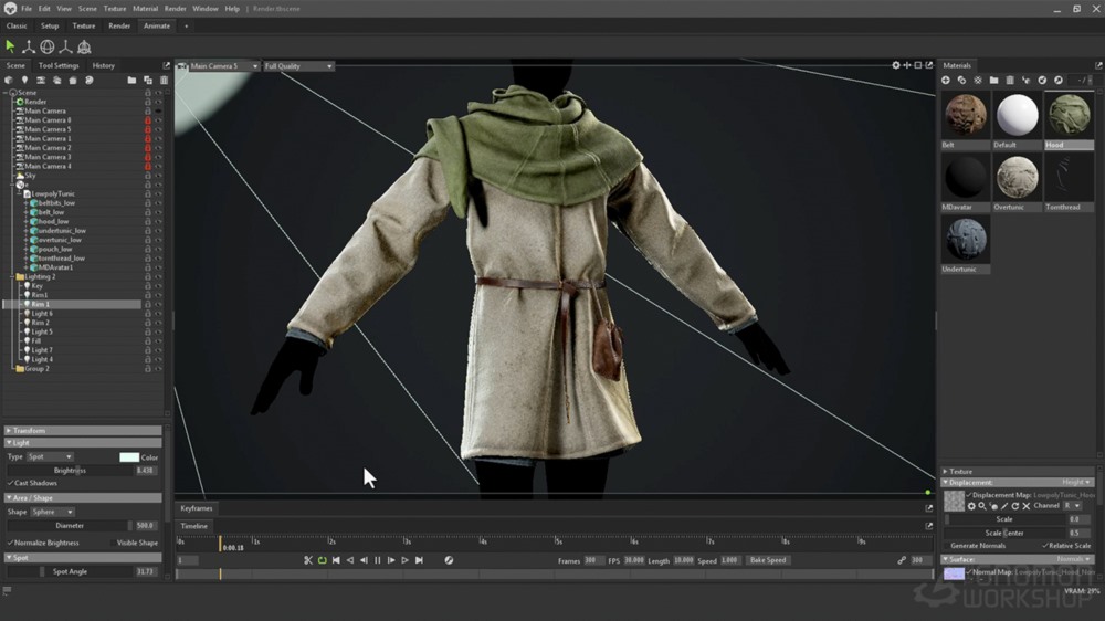 【中文字幕】 ZBrush为游戏制作逼真的面料和服装 Creating Realistic Fabric & Clothing for Games