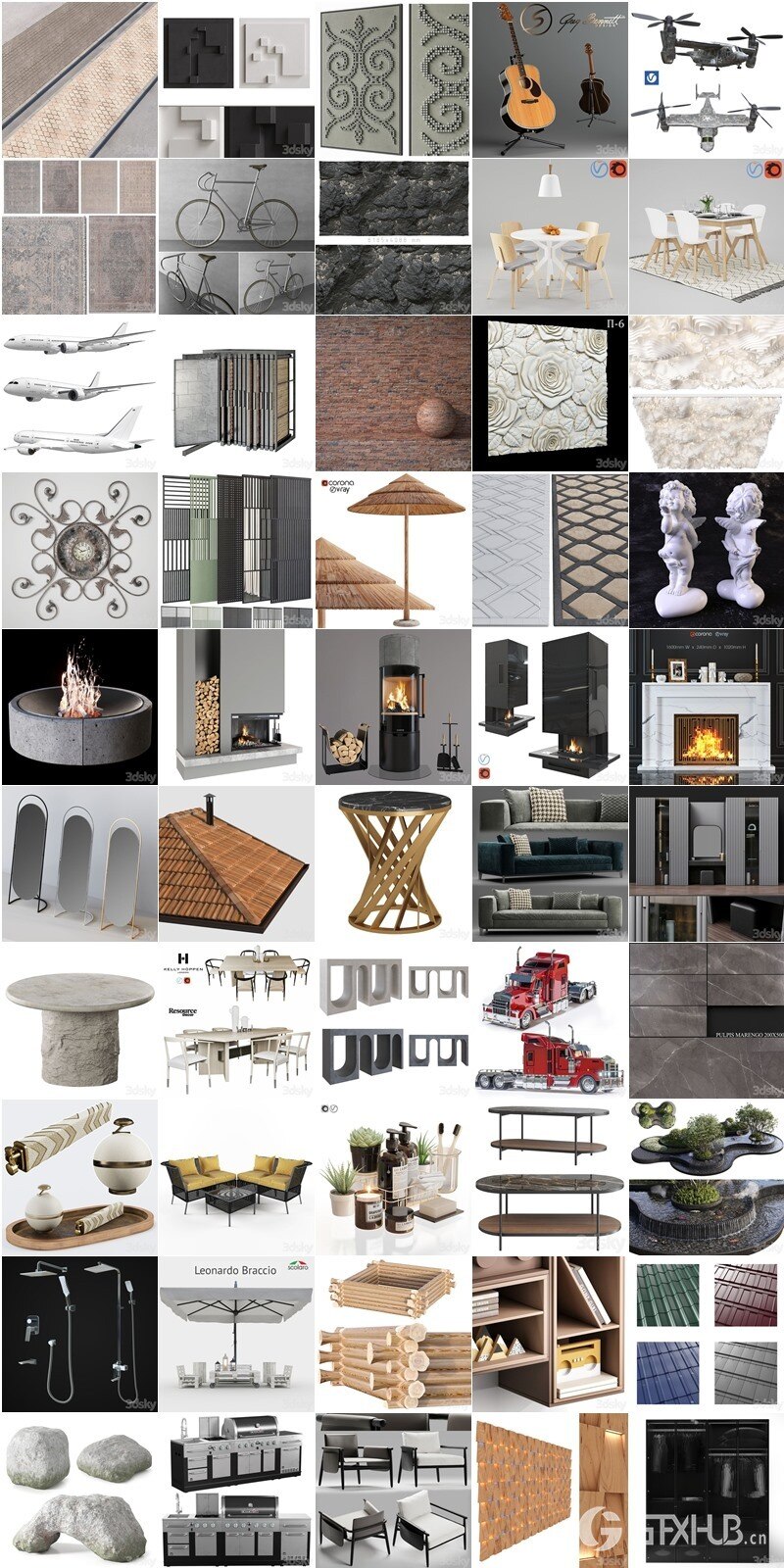 3DSky Pro 椅子沙发灯具盆栽陈设饰品3D模型合辑2024年12月第3季 | 250套 | 13.4GB