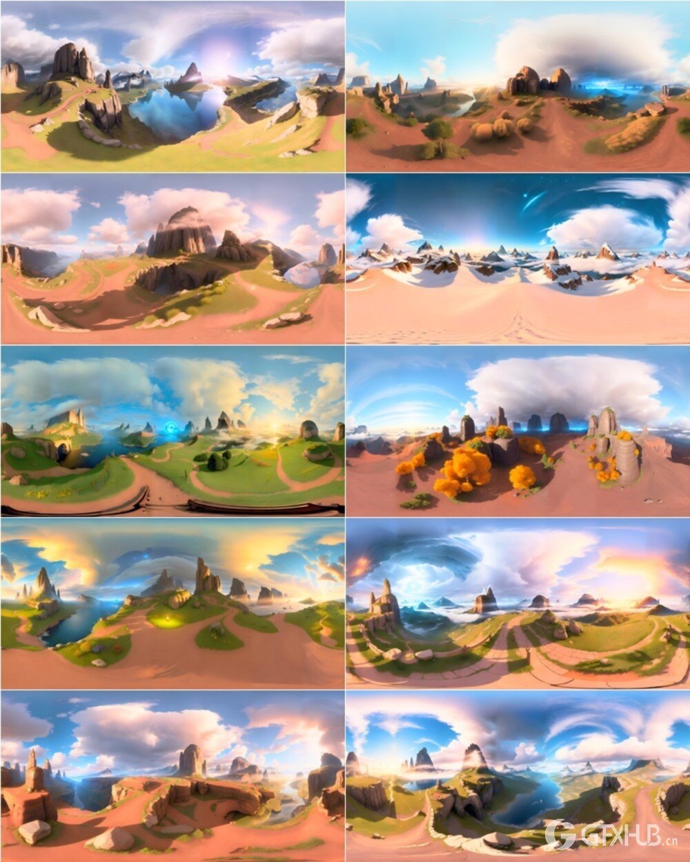 45个HDRI数字绘画风景360°全景贴图 HDRI Breathtaking Digital Landscapes