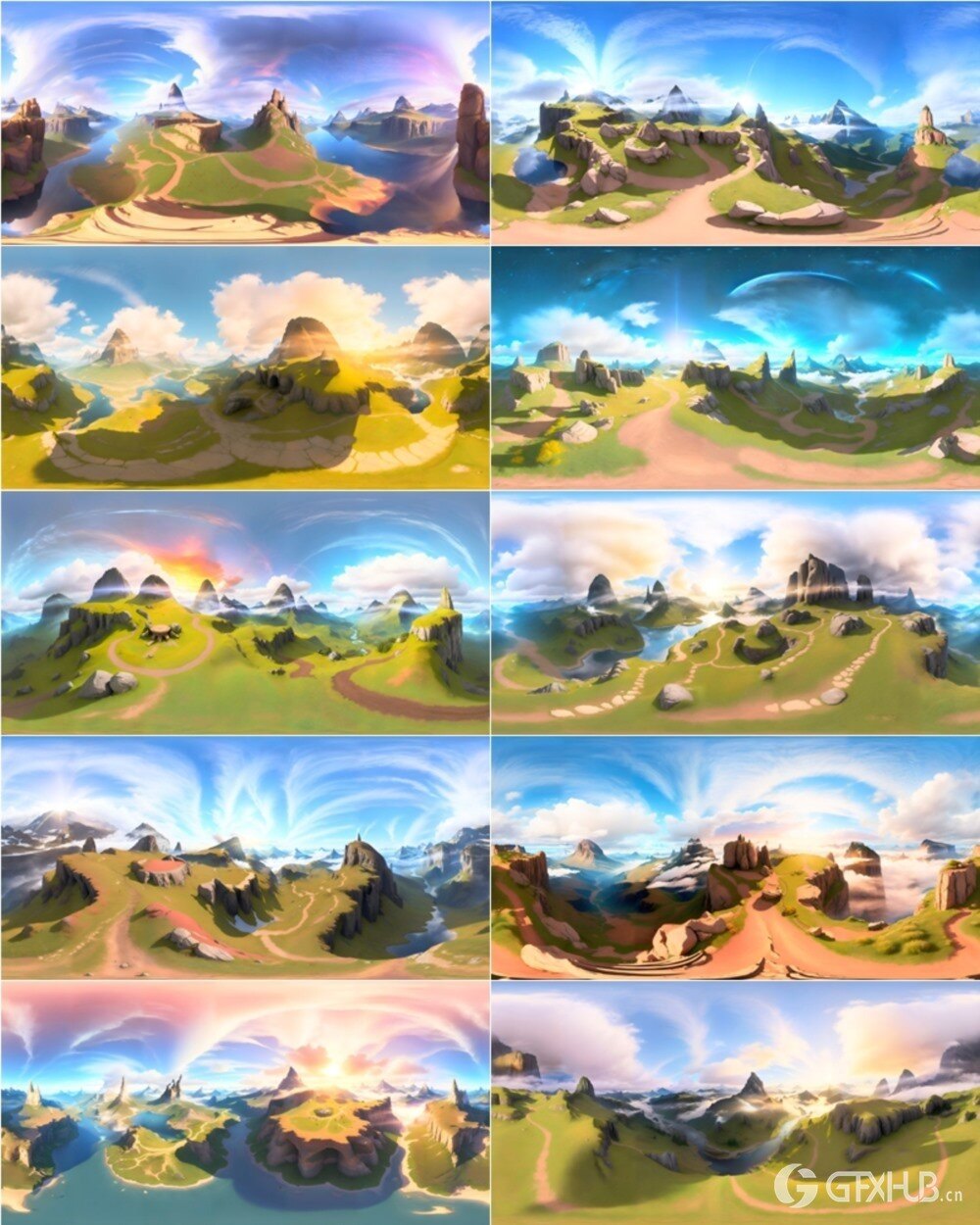 45个HDRI数字绘画风景360°全景贴图 HDRI Breathtaking Digital Landscapes