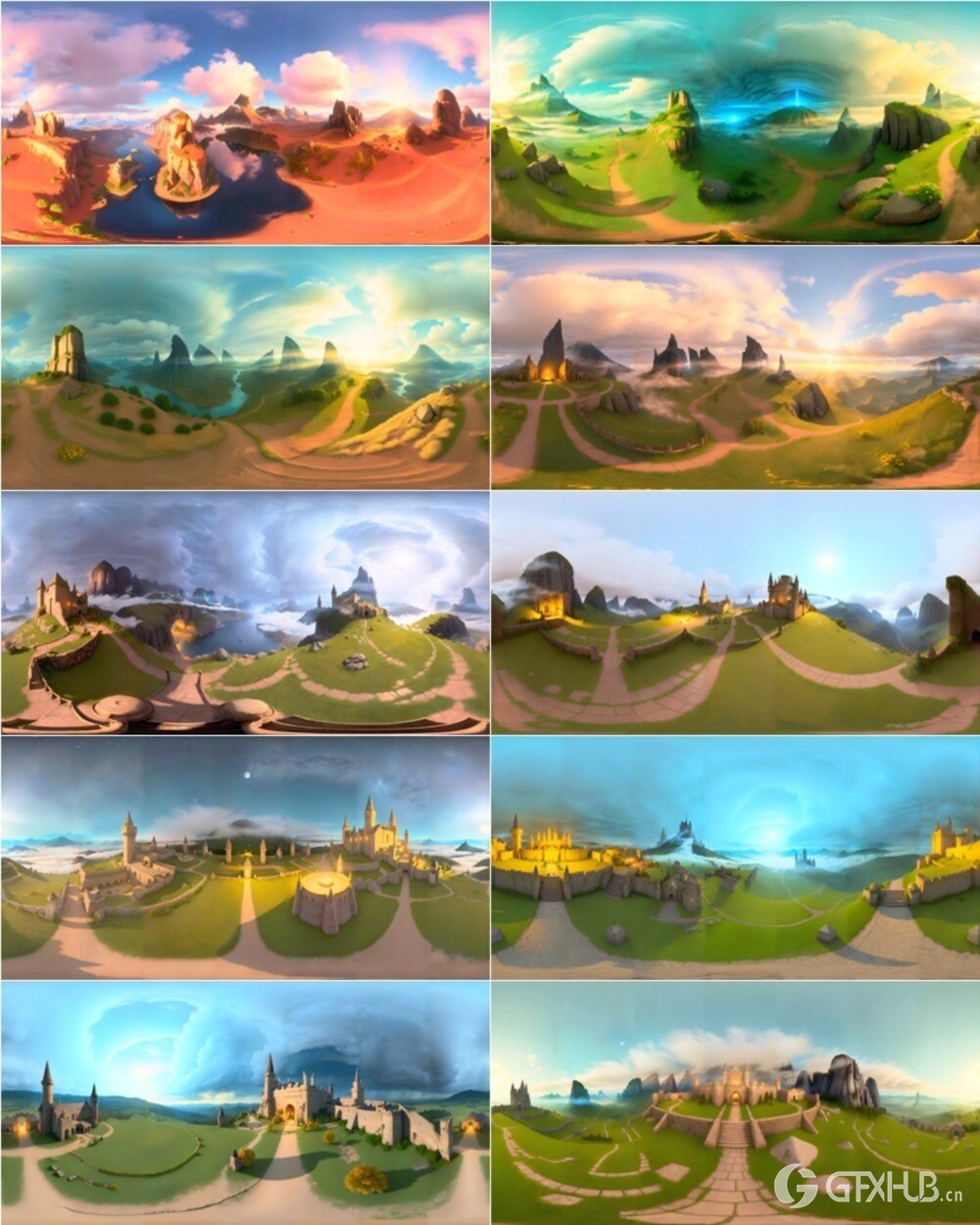 45个HDRI数字绘画风景360°全景贴图 HDRI Breathtaking Digital Landscapes