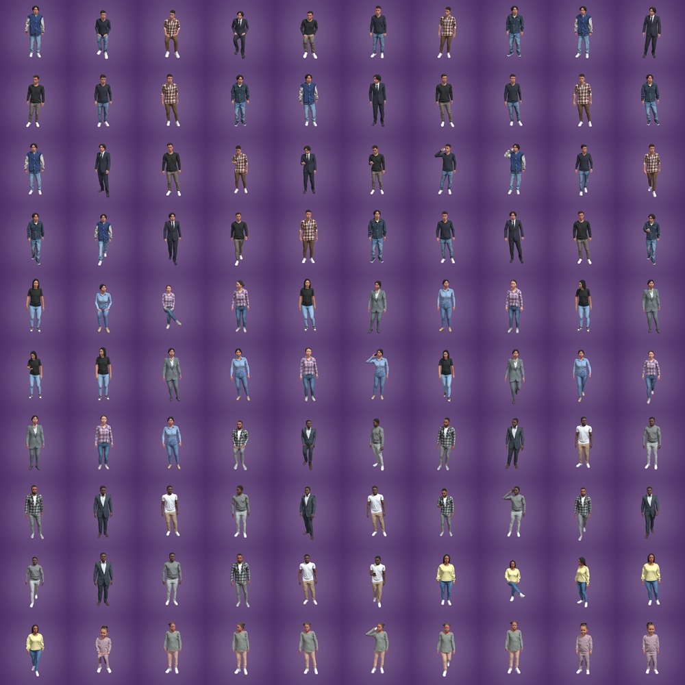 Humano 490个摆姿人物3D模型合集 Humano Collection of 490 Posed 3D Models
