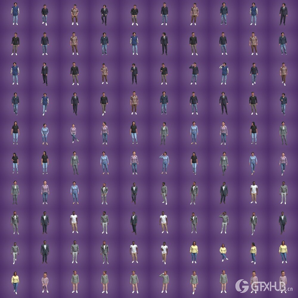 Humano 490个摆姿人物3D模型合集 Humano Collection of 490 Posed 3D Models