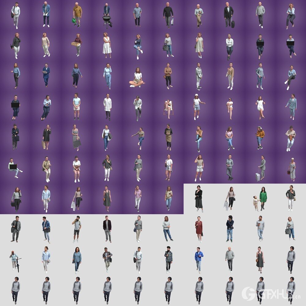 Humano 490个摆姿人物3D模型合集 Humano Collection of 490 Posed 3D Models