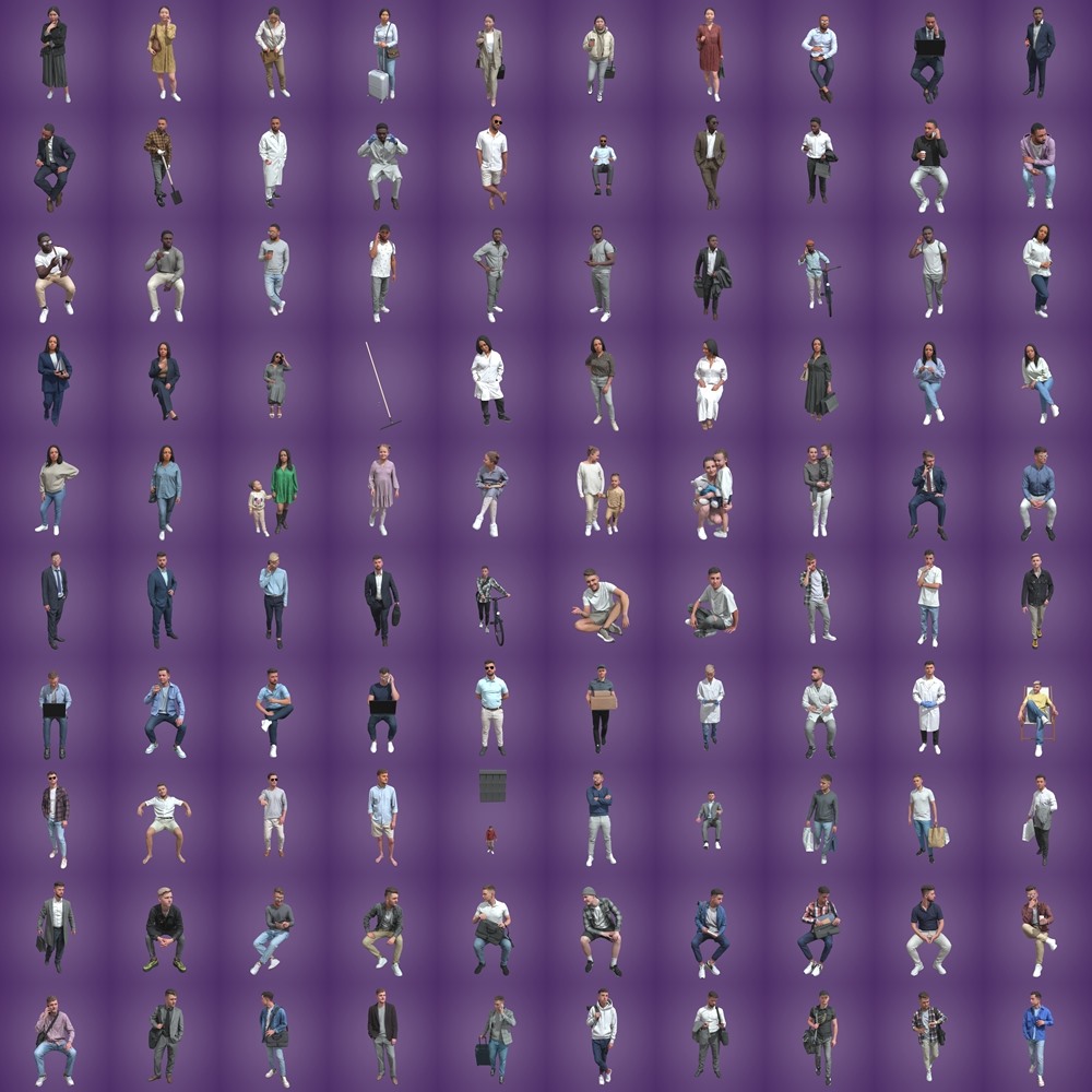 Humano 490个摆姿人物3D模型合集 Humano Collection of 490 Posed 3D Models