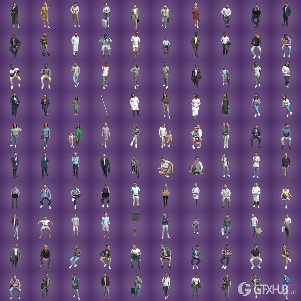 Humano 490个摆姿人物3D模型合集 Humano Collection of 490 Posed 3D Models
