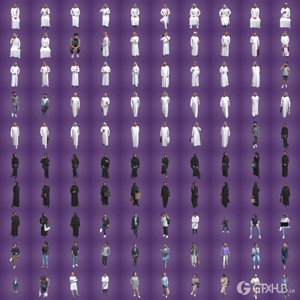 Humano 490个摆姿人物3D模型合集 Humano Collection of 490 Posed 3D Models