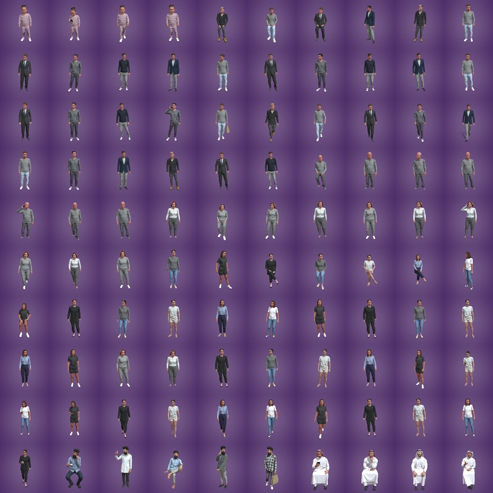 Humano 490个摆姿人物3D模型合集 Humano Collection of 490 Posed 3D Models
