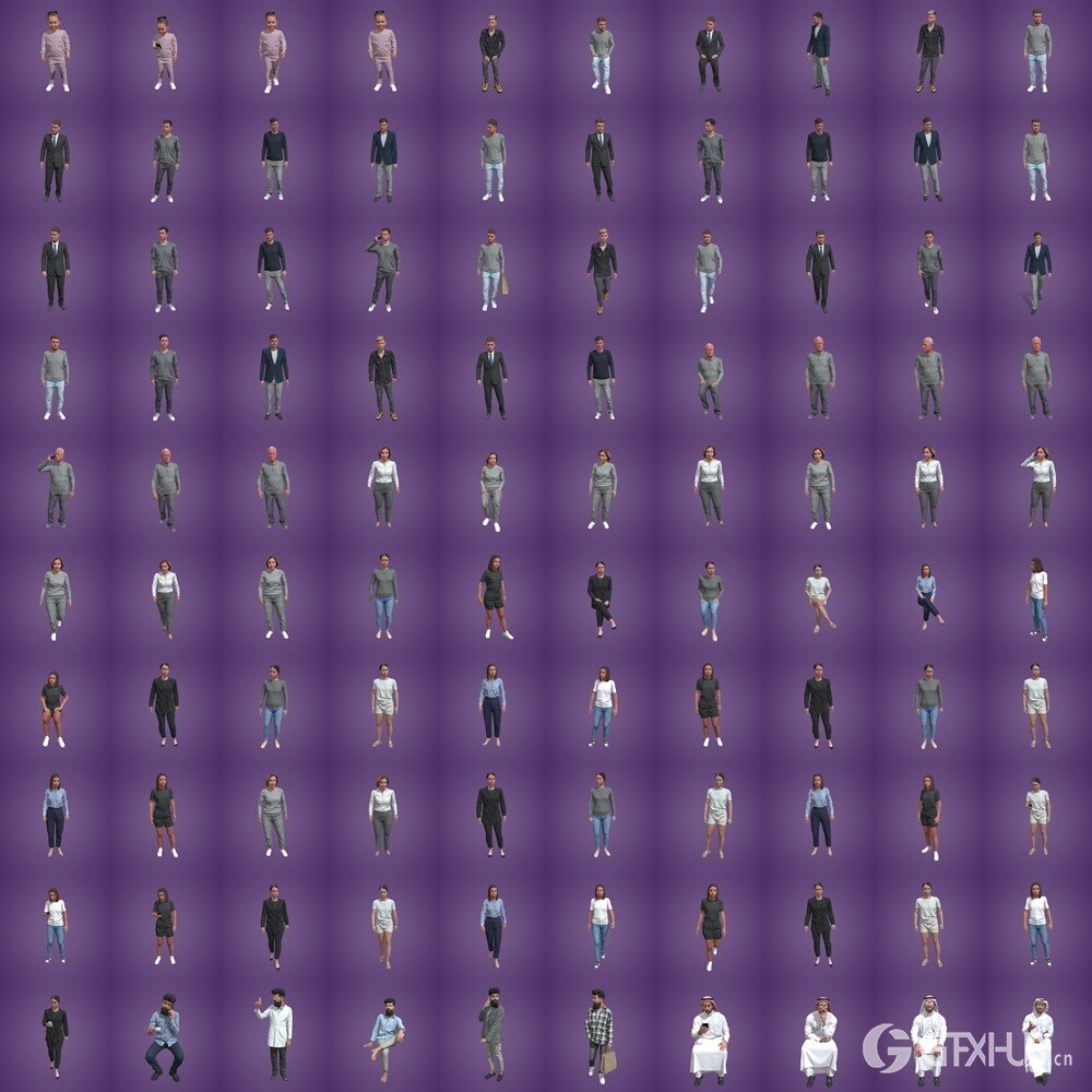 Humano 490个摆姿人物3D模型合集 Humano Collection of 490 Posed 3D Models