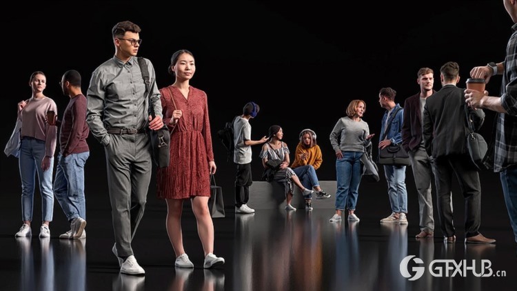 Humano 490个摆姿人物3D模型合集 Humano Collection of 490 Posed 3D Models