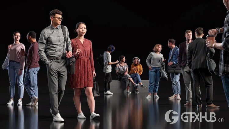 Humano 490个摆姿人物3D模型合集 Humano Collection of 490 Posed 3D Models