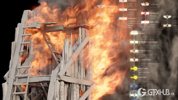 【中文字幕】Houdini 模拟火焰和烟雾渲染教程 FXPHD - HOU233 - Rendering Fire and Smoke Simulations in Houdini