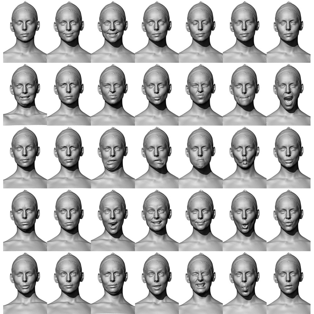 36组女性面部表情扫描3D模型 Female 04 Expression Bundle