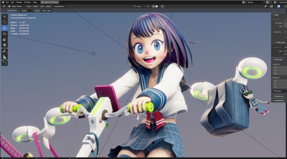 【中文字幕】Blender 风格化动漫角色设计建模教程 Libel Academy - Blender Characters - Student Girl