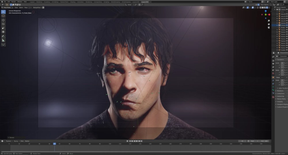 【中文字幕】Blender 脸部绑定教程 Face Rigging in Blender Tutorial