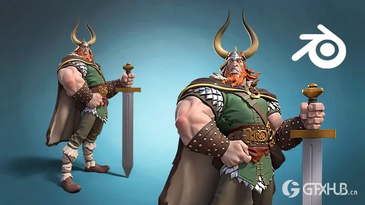【中文字幕】Blender 三维角色雕刻维京版教程 3D character sculpting in Blender - Viking edition