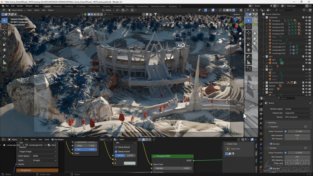 【中文字幕】Blender+PS 三维概念场景制作工作流程 World Building using Blender