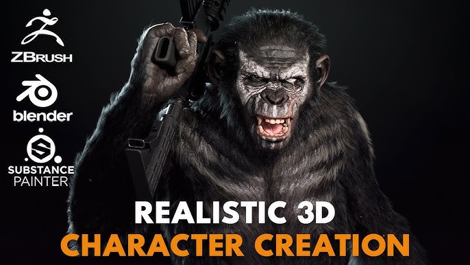 【中文字幕】blender+zbrush三维角色建模渲染教程 Realistic 3d Character Creation