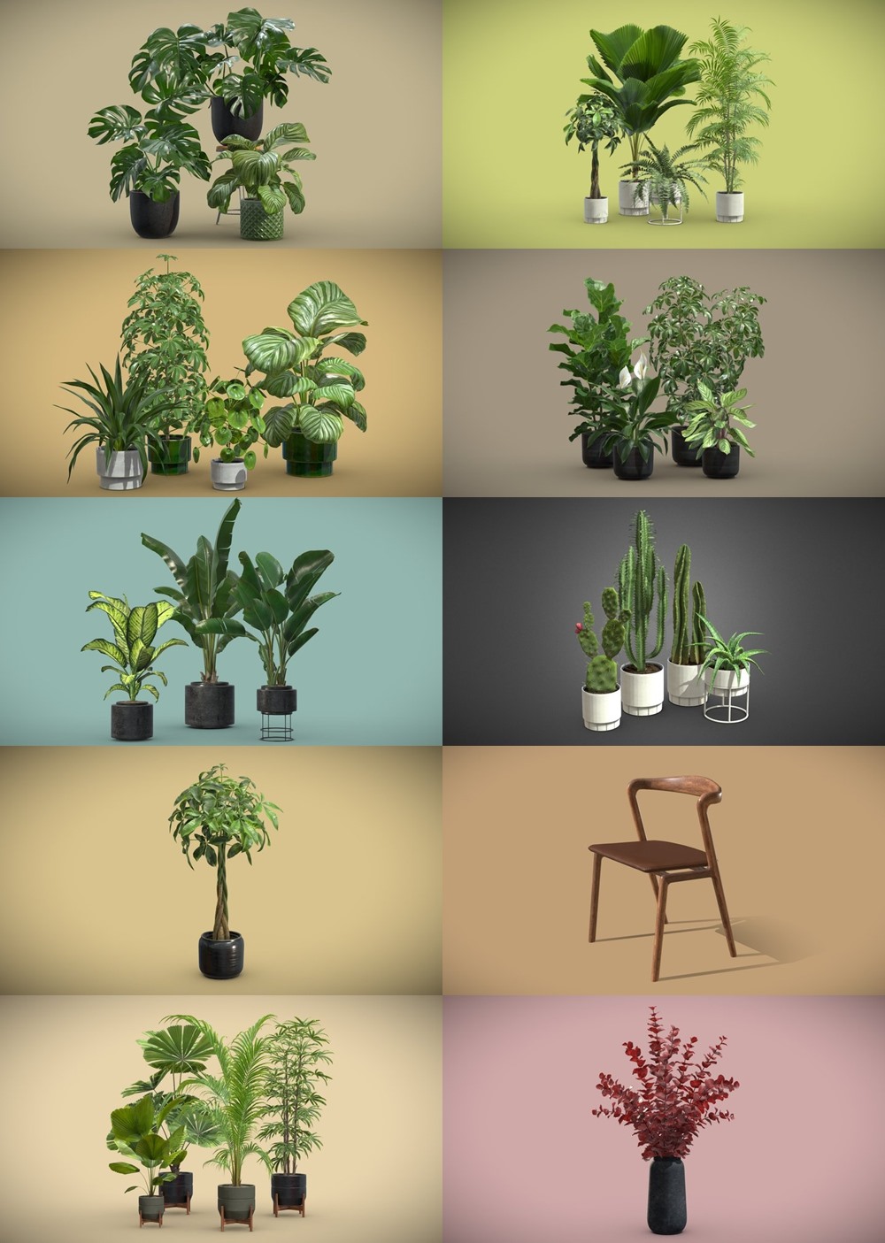 200+套室内盆栽椅子3D模型合集 Sketchfab - AllQuad 3D-Models Collection