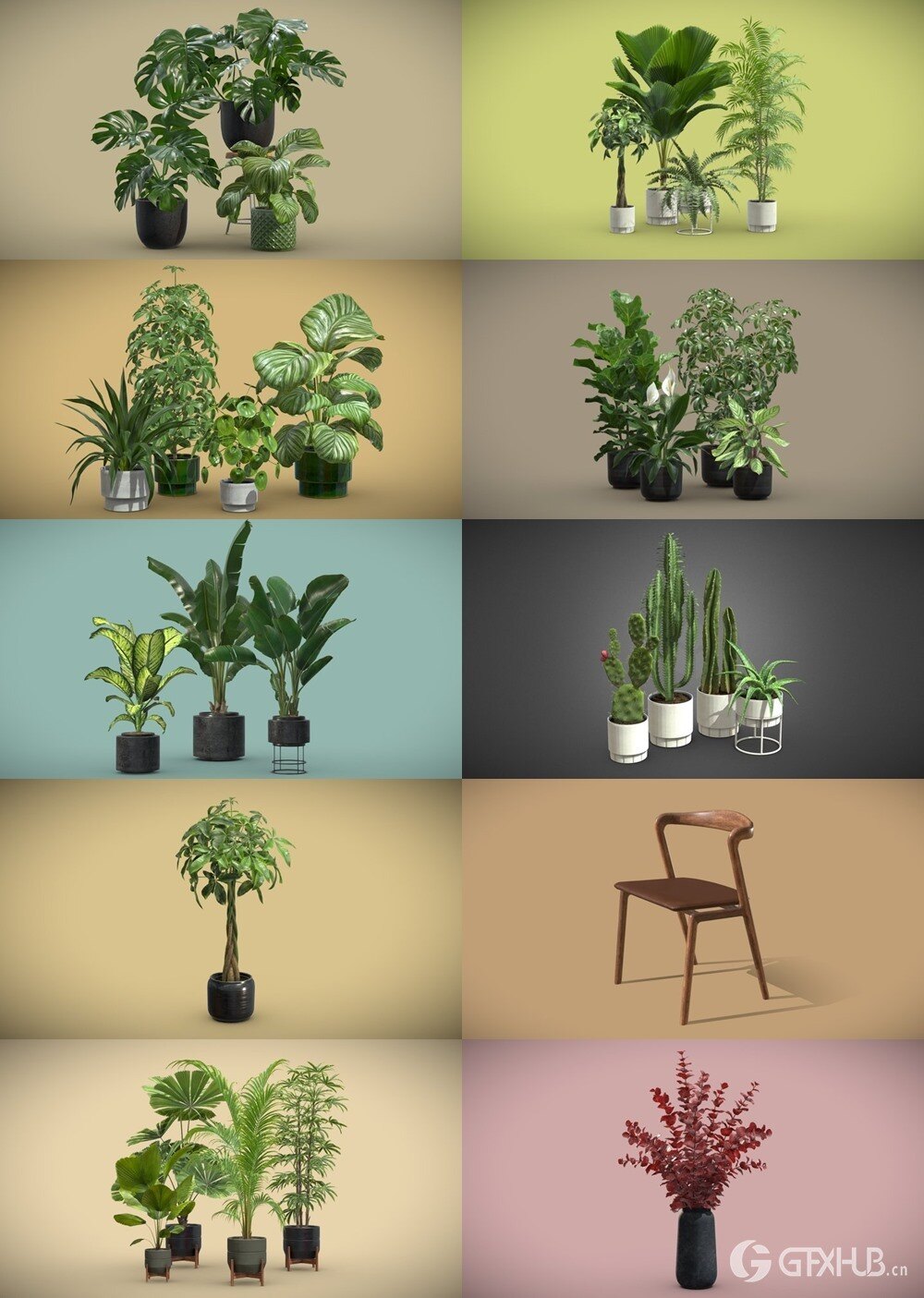 200+套室内盆栽椅子3D模型合集 Sketchfab - AllQuad 3D-Models Collection