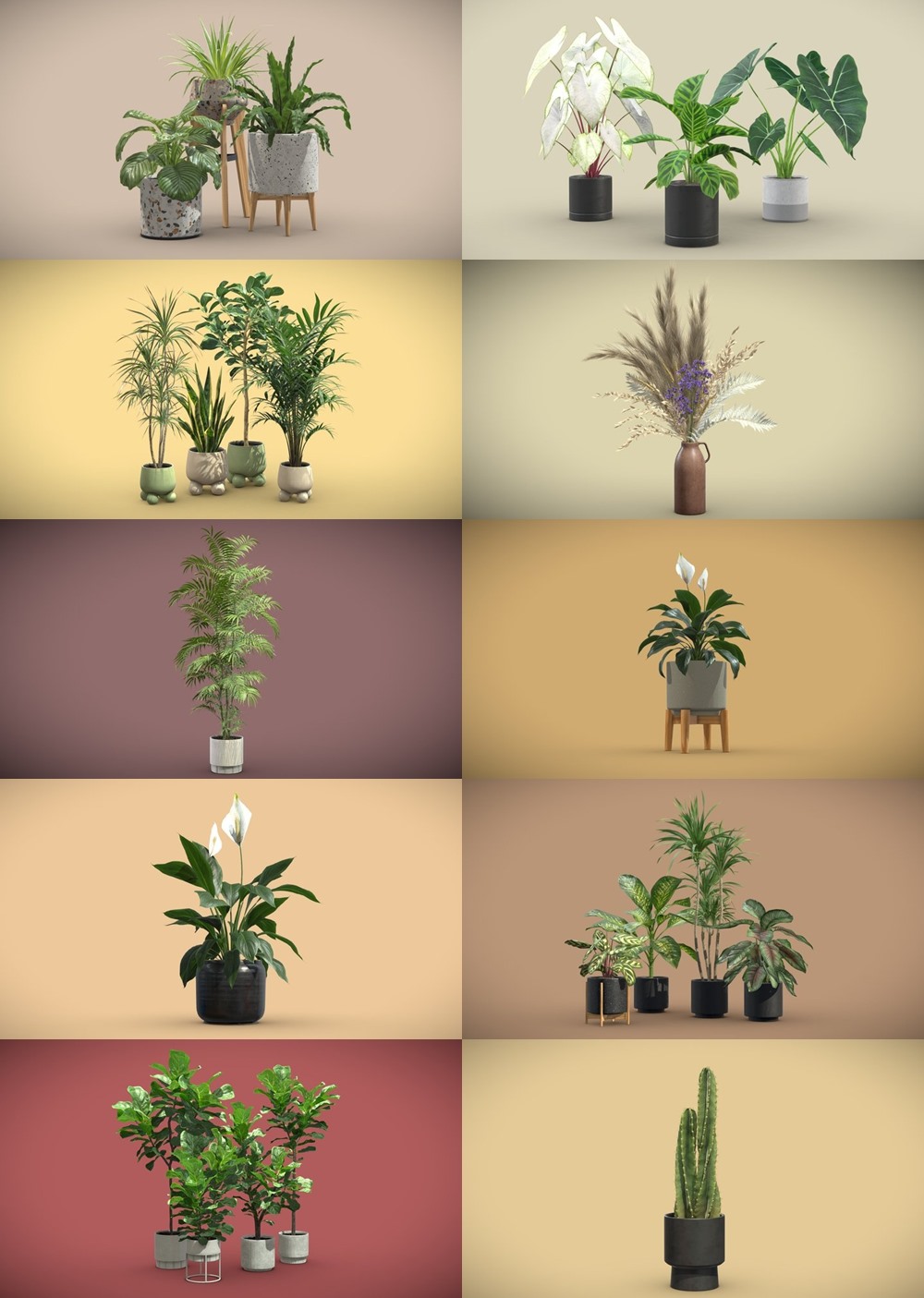 200+套室内盆栽椅子3D模型合集 Sketchfab - AllQuad 3D-Models Collection