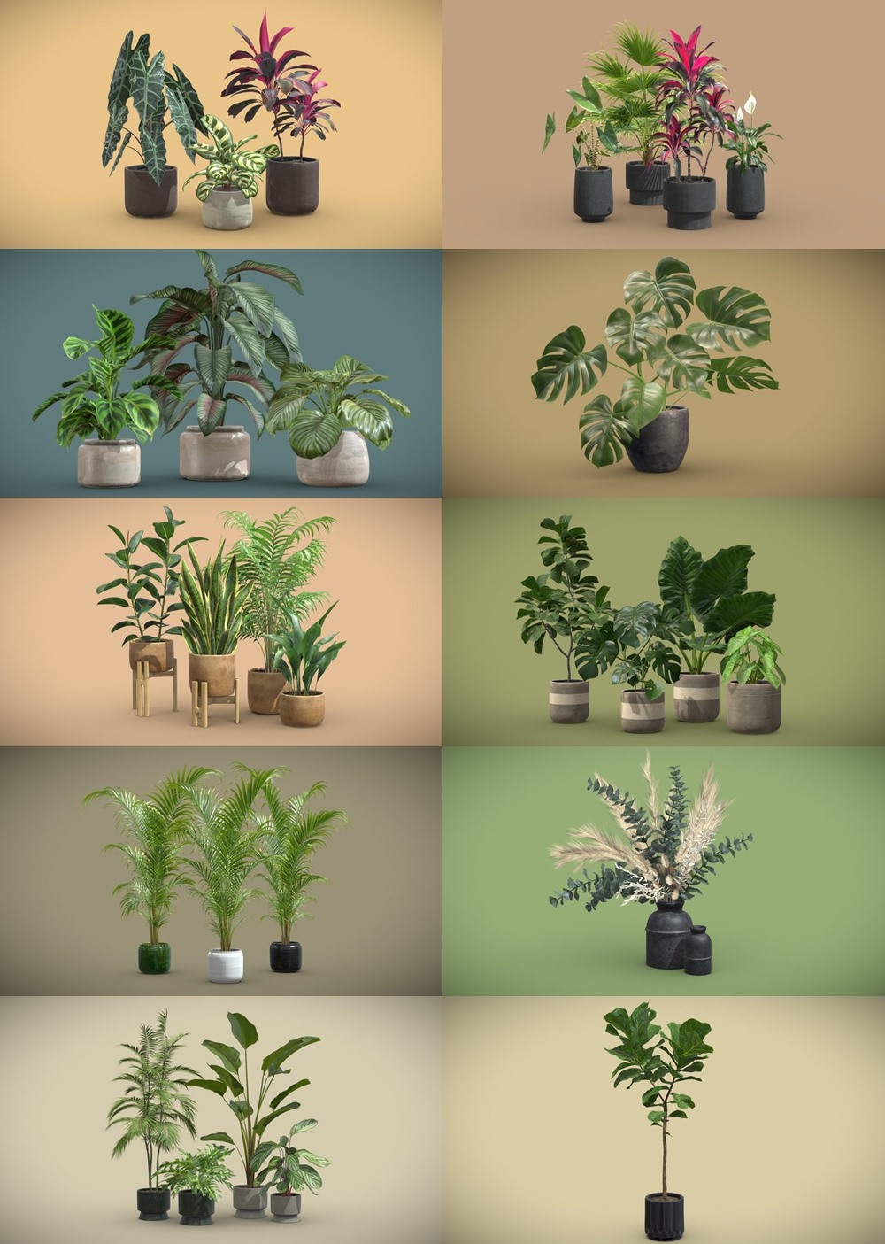 200+套室内盆栽椅子3D模型合集 Sketchfab - AllQuad 3D-Models Collection