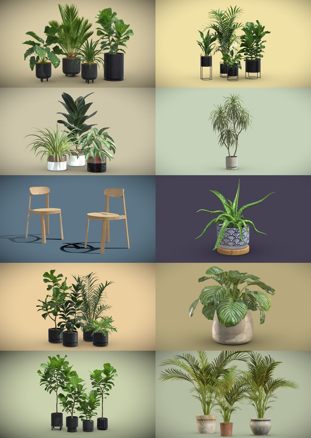 200+套室内盆栽椅子3D模型合集 Sketchfab - AllQuad 3D-Models Collection