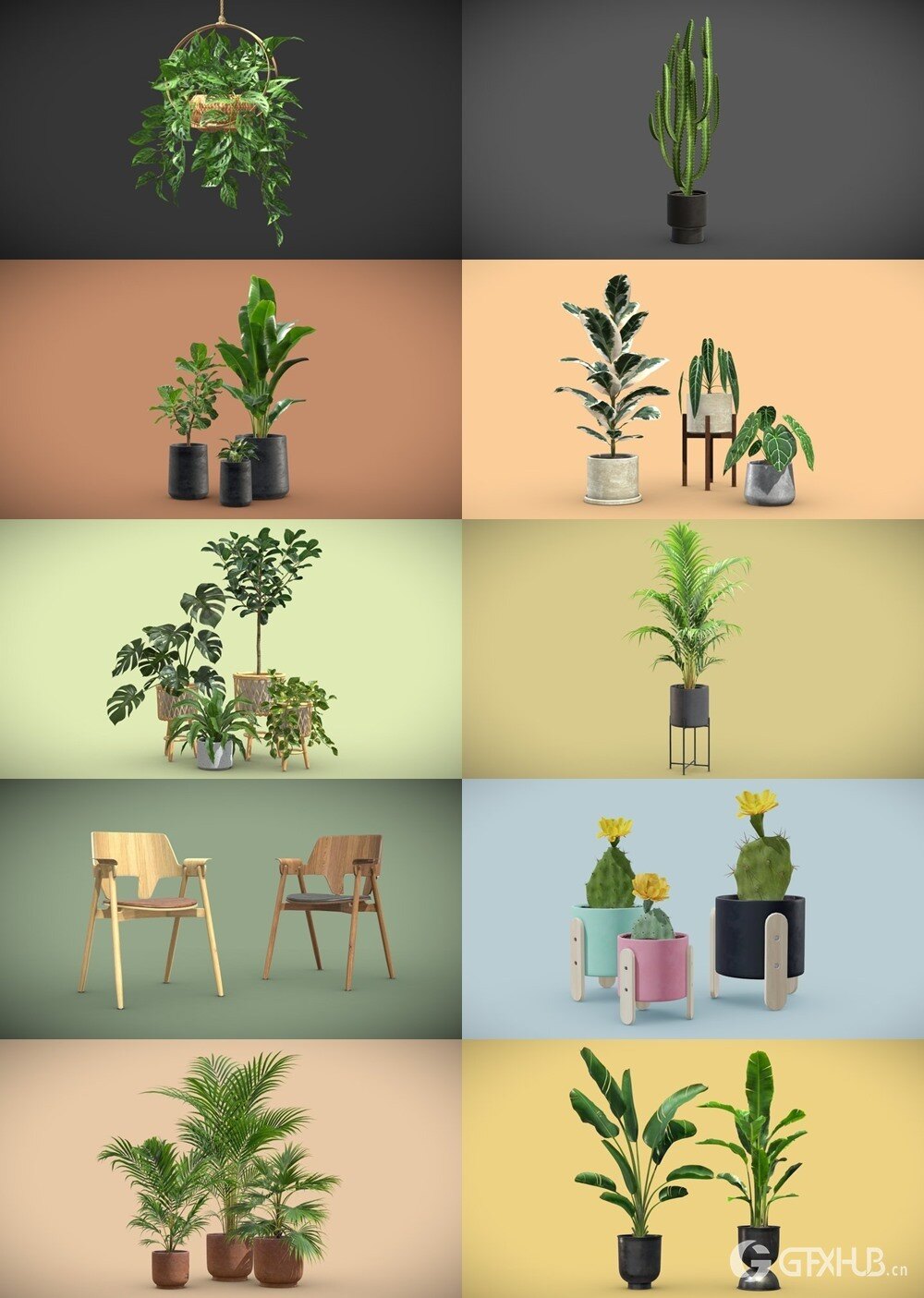 200+套室内盆栽椅子3D模型合集 Sketchfab - AllQuad 3D-Models Collection