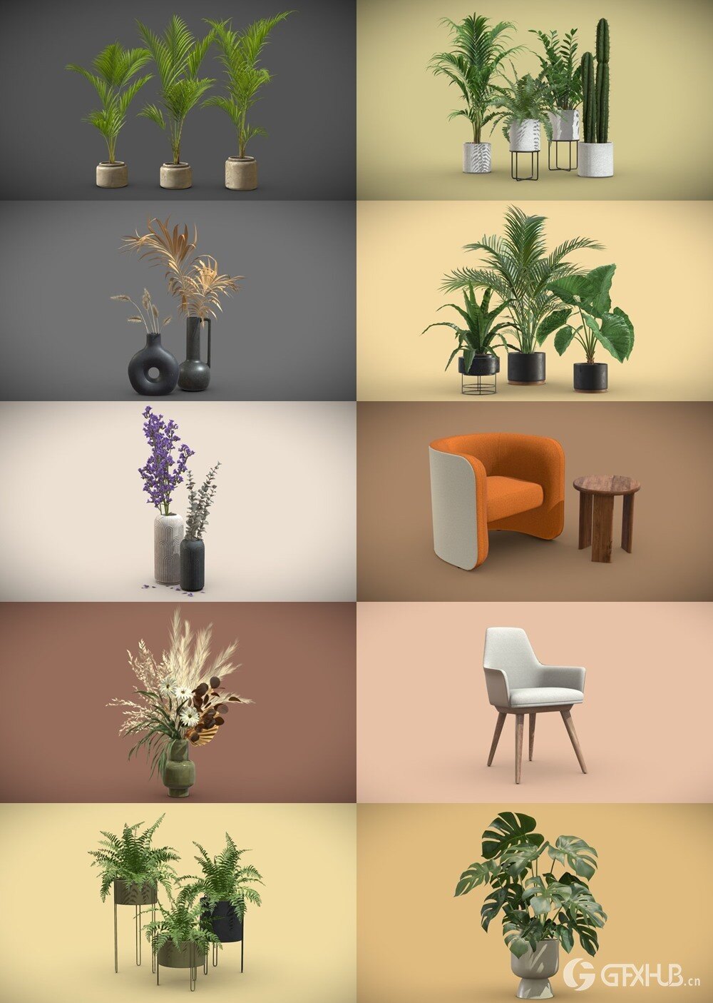 200+套室内盆栽椅子3D模型合集 Sketchfab - AllQuad 3D-Models Collection