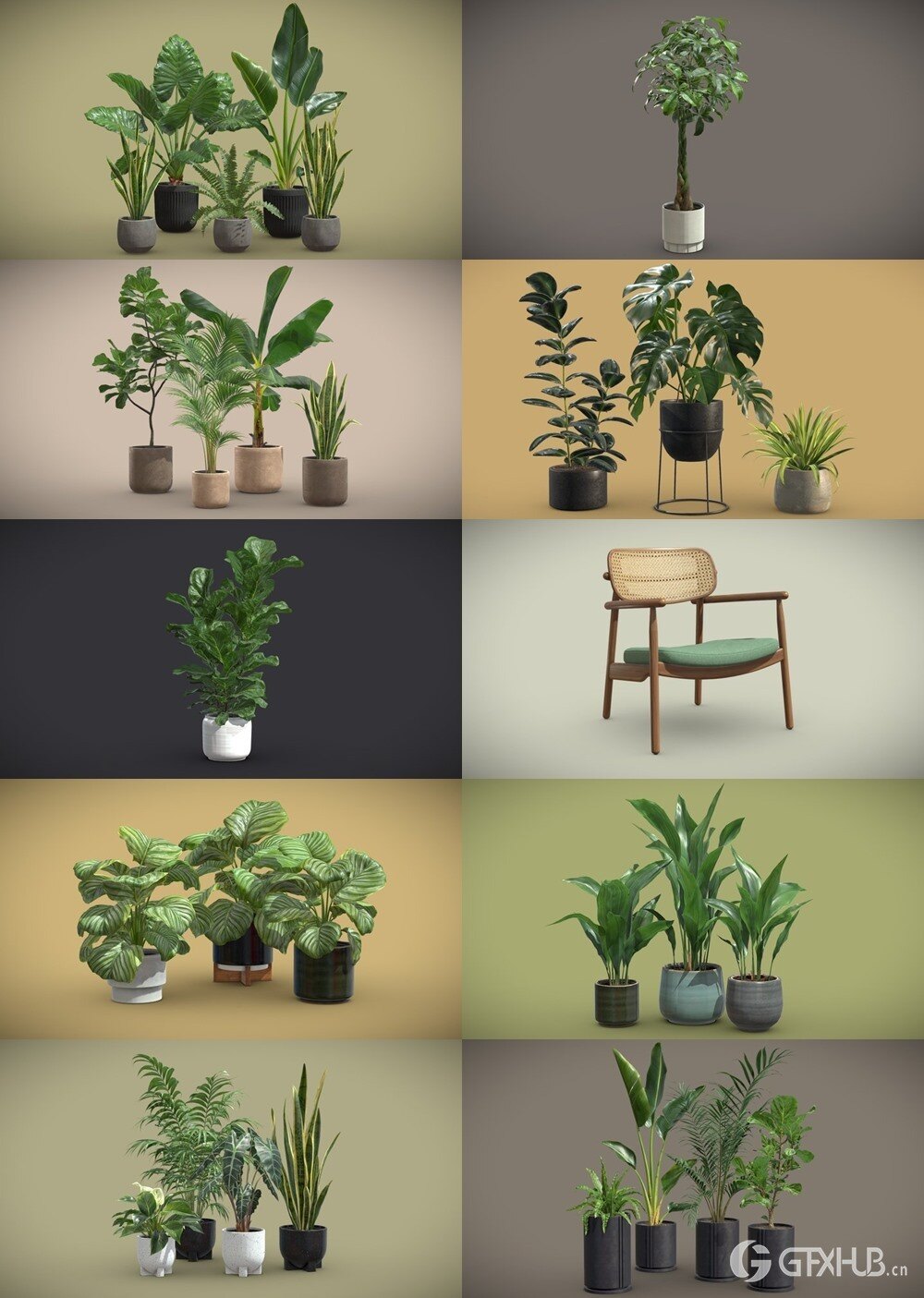 200+套室内盆栽椅子3D模型合集 Sketchfab - AllQuad 3D-Models Collection