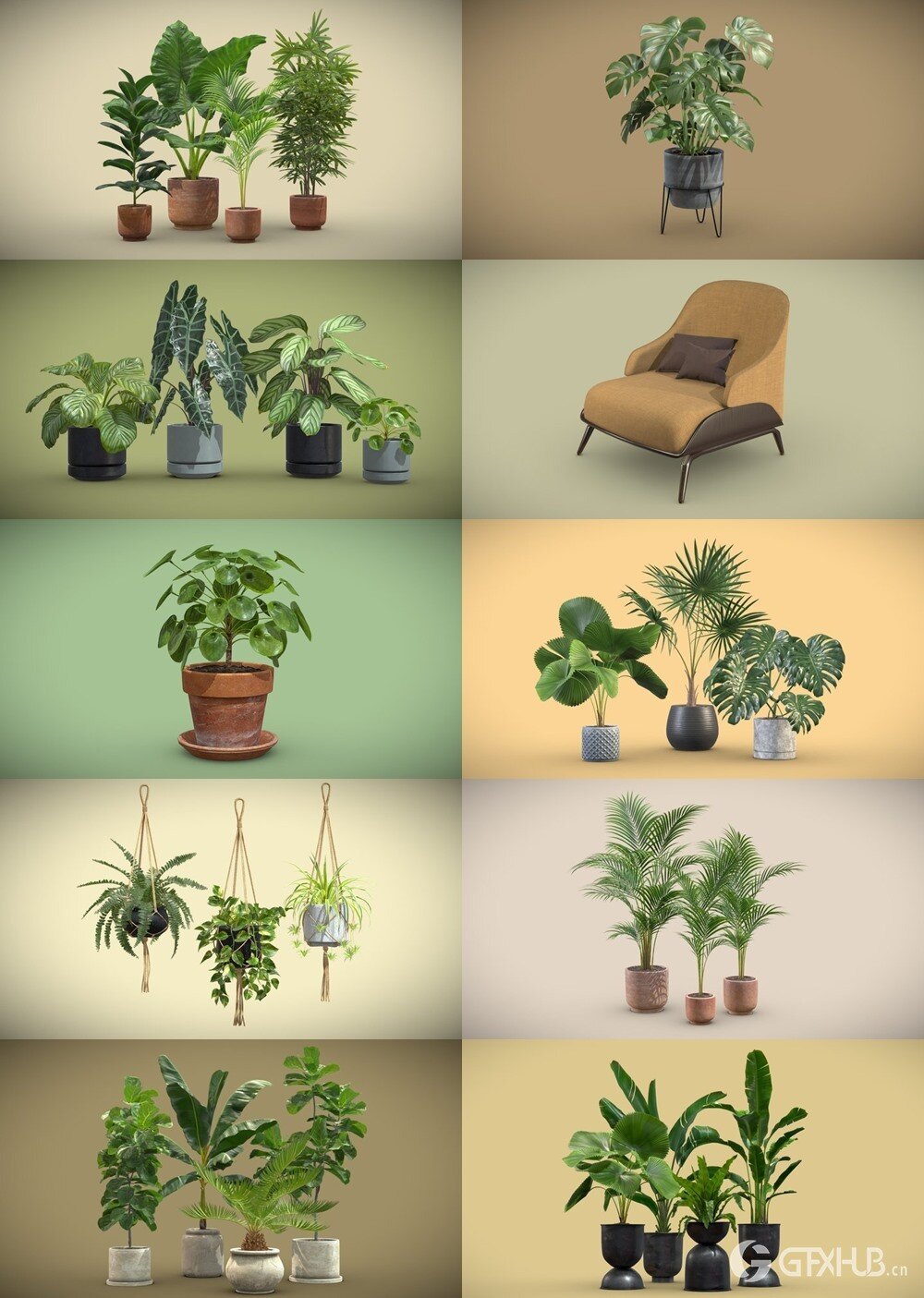 200+套室内盆栽椅子3D模型合集 Sketchfab - AllQuad 3D-Models Collection