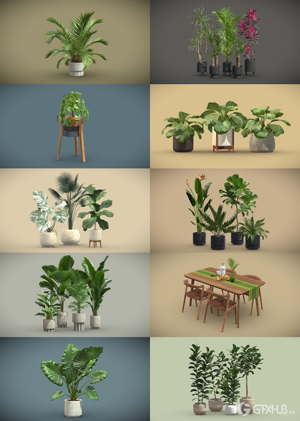 200+套室内盆栽椅子3D模型合集 Sketchfab - AllQuad 3D-Models Collection