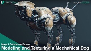 MAYA+Substance Painter机械狗3d建模和纹理制作教程