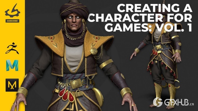 【中文字幕】ZBrush+Maya 三维游戏角色建模教程 Creating a Character for Games Vol. 1