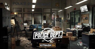 警察局审讯室警用装备设备3D模型 Kitbash3D – Police Dept
