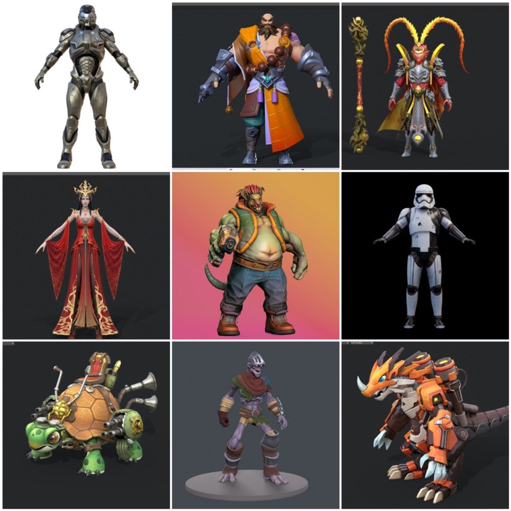 PBR Game 56组角色人物3D模型合集 (格式：blendFBXOBJ)