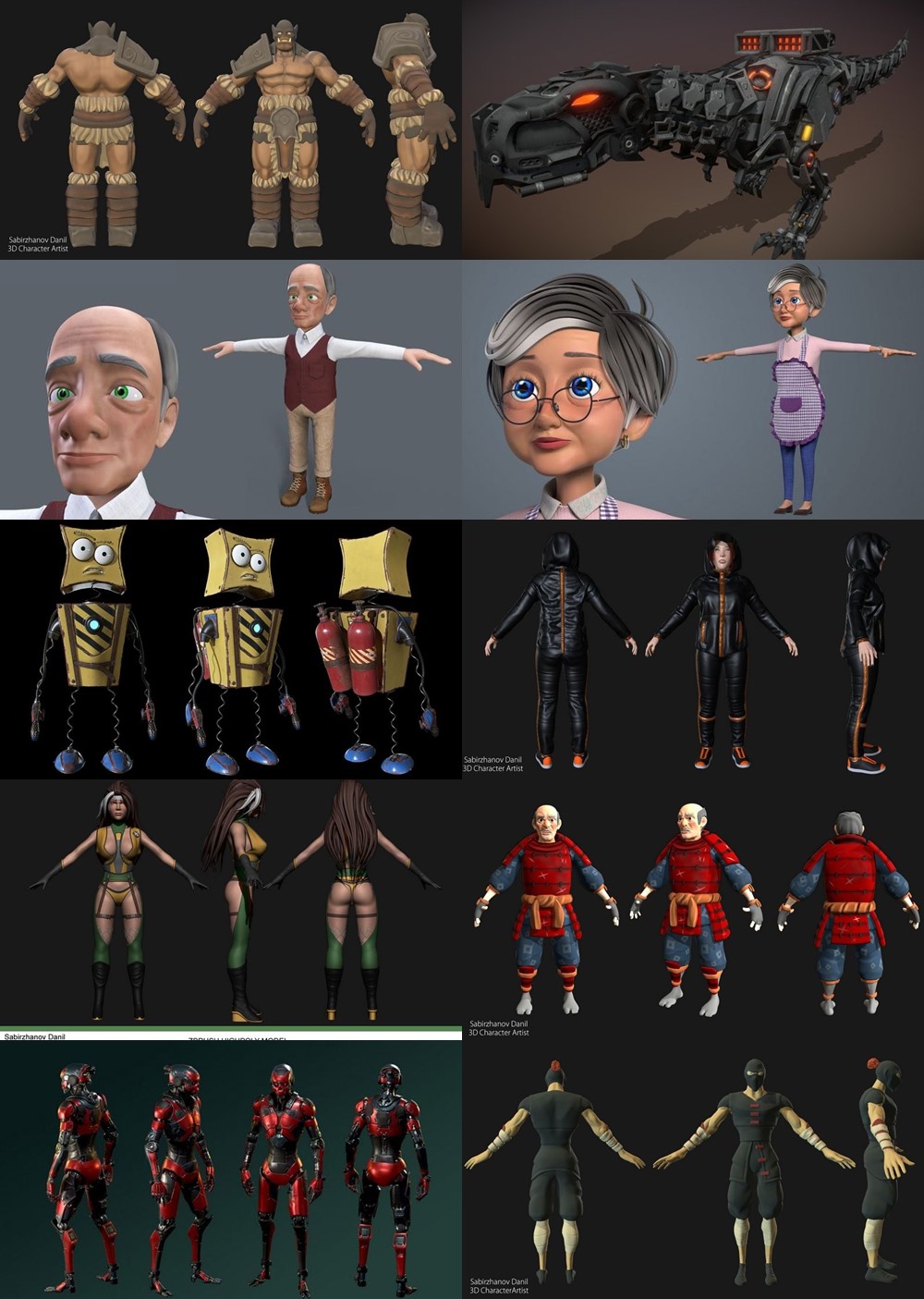 PBR Game 56组角色人物3D模型合集 (格式：blendFBXOBJ)